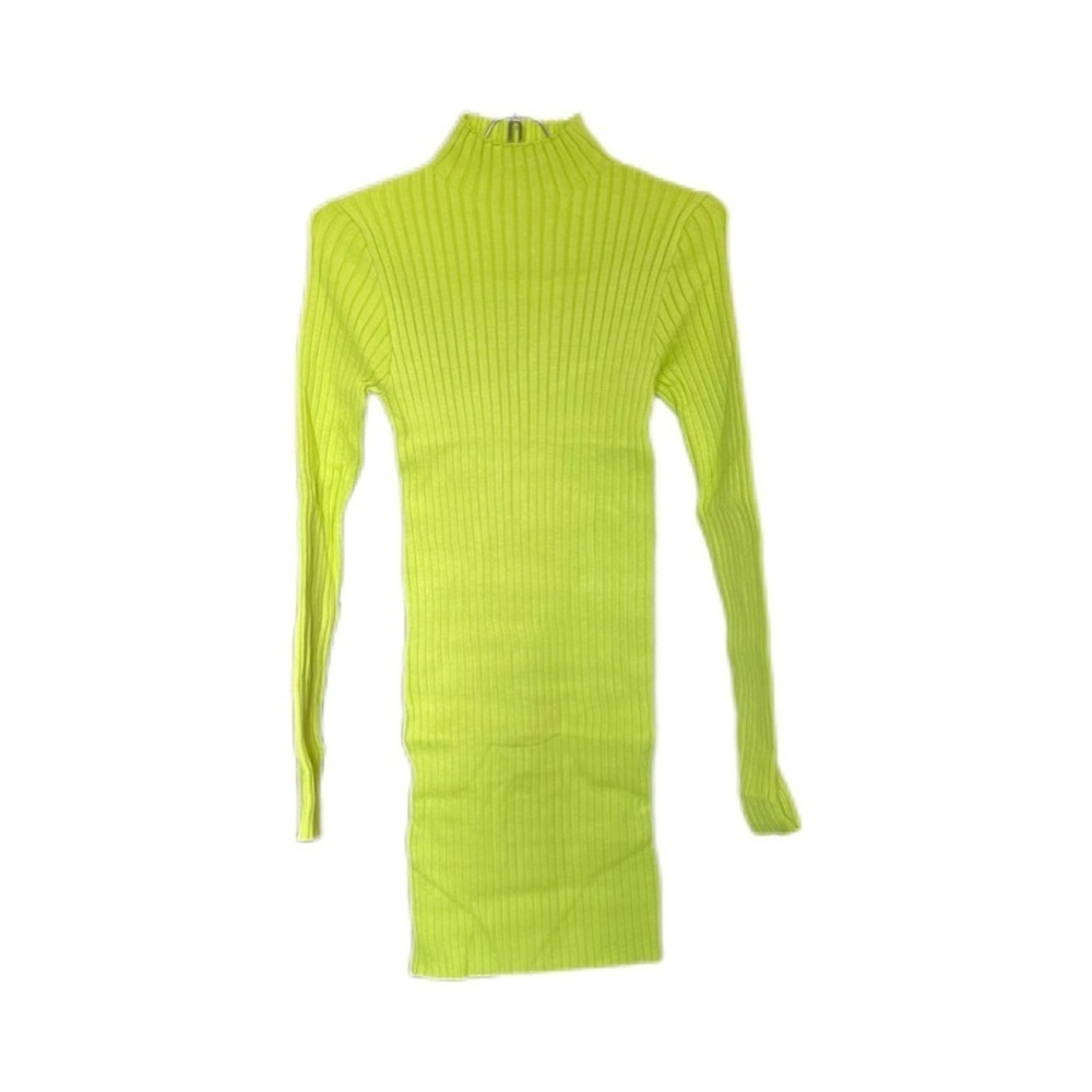 Forever 21 Ribbed Bodycon Lime Green Sweater Dress Women’s Size Small NWT - Picture 2 of 8